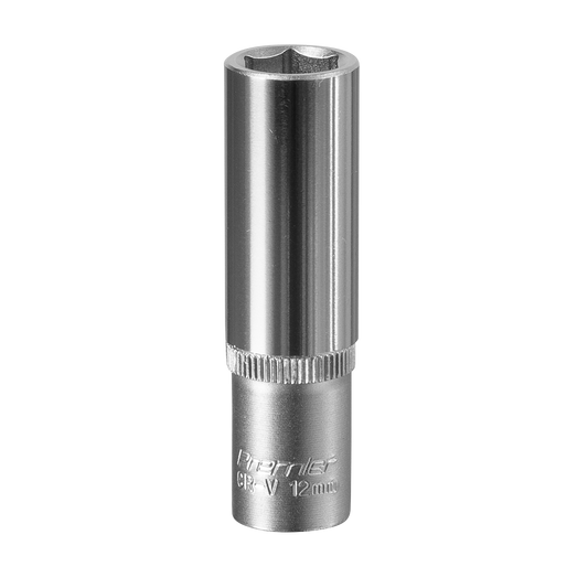 Sealey WallDrive Socket 12mm Deep 3/8" Square Drive Chrome Vanadium Steel S3812D