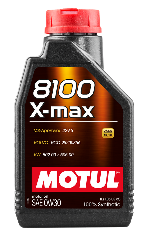 Motul 8100 X-MAX 0W30 1 Liter Auto Engine Oil 0W-30 Fully Synthetic 106569