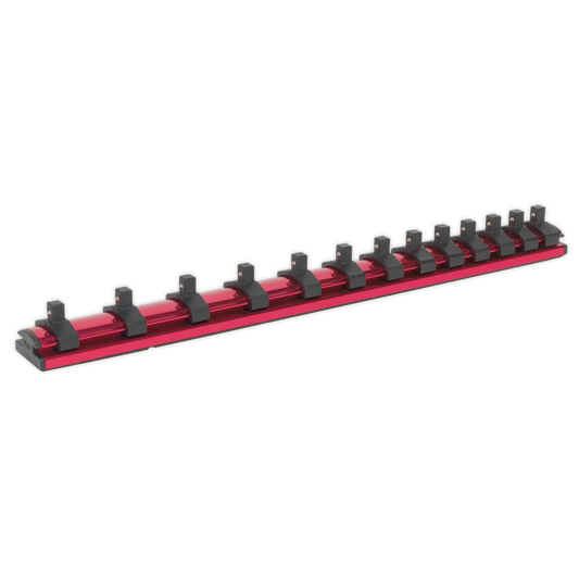 Sealey Socket Retaining Rail Magnetic 1/4" Square Drive 13 Clips AK27082