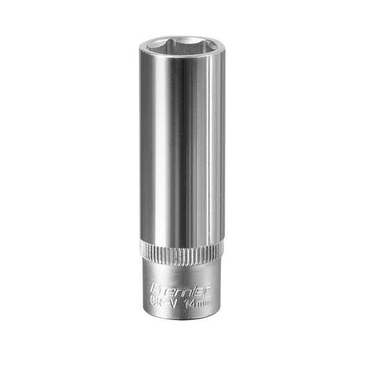 Sealey WallDrive Socket 14mm Deep 3/8" Square Drive Chrome Vanadium Steel S3814D