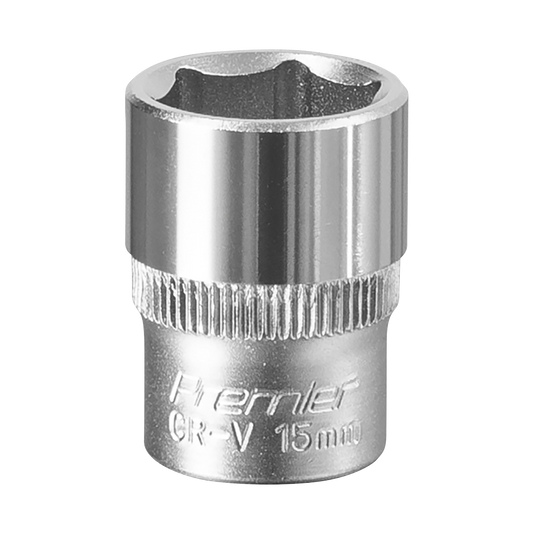 Sealey 3/8" Square Drive 15mm WallDrive Socket Tool Chrome Vanadium Steel S3815
