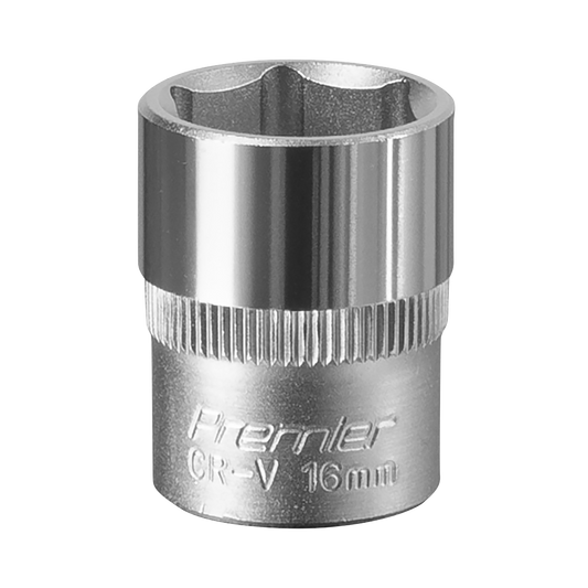 Sealey WallDrive Socket Tool 16mm 3/8" Square Drive Chrome Vanadium Steel S3816