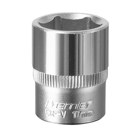Sealey WallDrive Socket Tool 17mm 3/8" Square Drive Chrome Vanadium Steel S3817