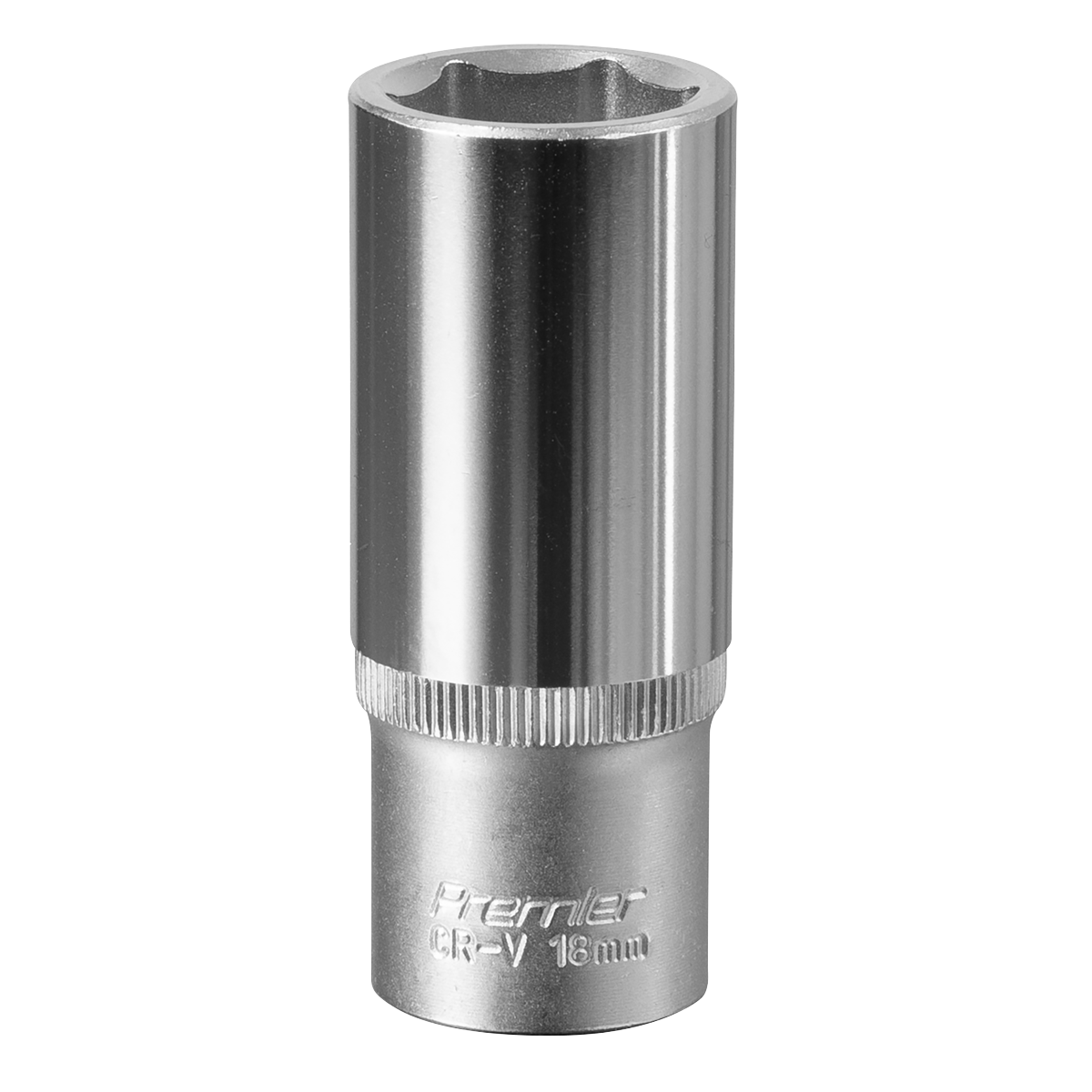 Sealey WallDrive Socket 18mm Deep 3/8" Square Drive Chrome Vanadium Steel S3818D
