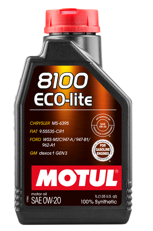 Motul 8100 ECO-LITE 0W20 1 Liter Auto Engine Lubricant 0W-20 Fully Synthetic