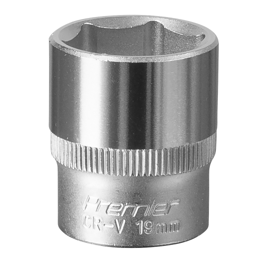 Sealey WallDrive Socket Tool 19mm 3/8" Square Drive Chrome Vanadium Steel S3819