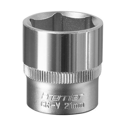 Sealey WallDrive Socket Tool 21mm 3/8" Square Drive Chrome Vanadium Steel S3821