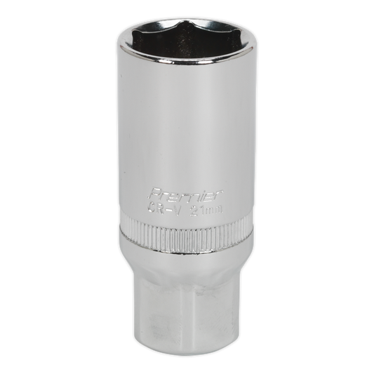 Sealey Spark Plug Socket 21mm 3/8" Square Drive Chrome Vanadium Steel S38SP14