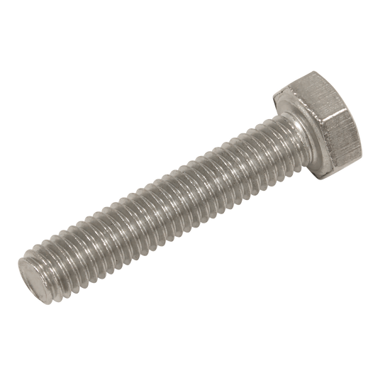 Sealey Stainless Steel Hex Head Set Screw DIN 933 M5 X 25 A2 50 Pieces S525