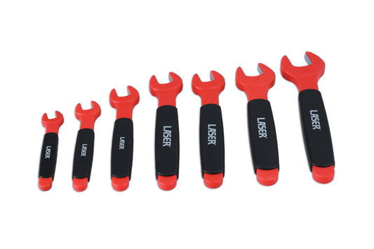 LASER 6048 7Pcs Ratchet Ring Open-Ended Spanner Set Insulated Chrome Vanadium