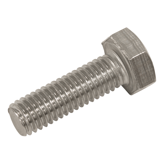 Sealey Stainless Steel Hex Head Set Screw DIN 933 M8 X 25 A2 50 Pieces S825S
