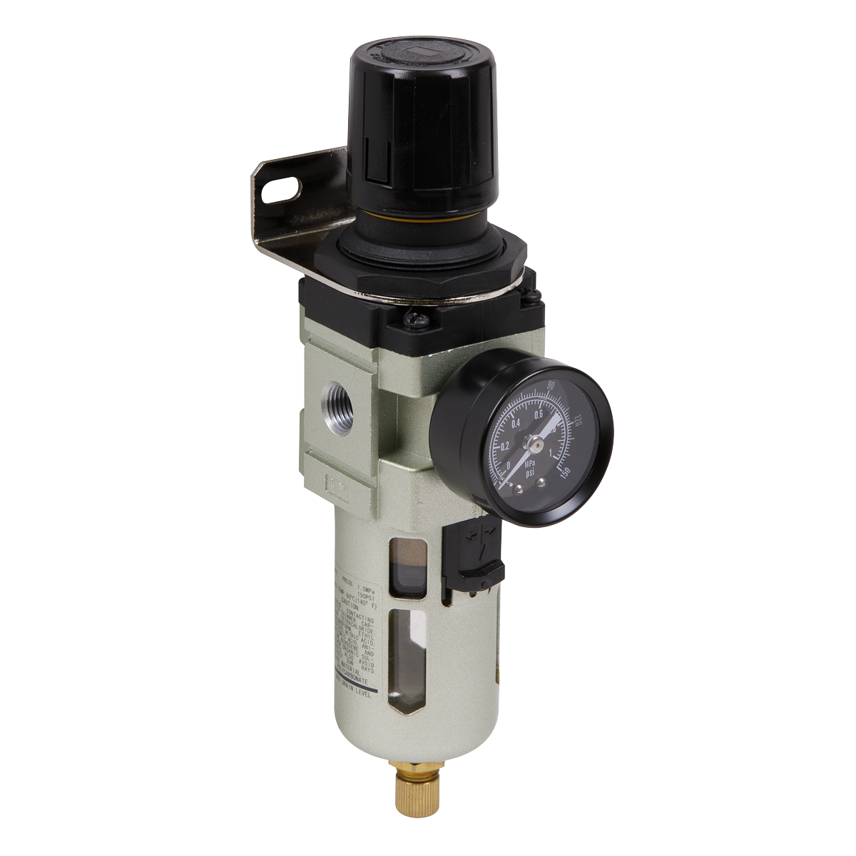 Sealey Air Filter/Regulator Max Airflow 70cfm Polycarbonate Bowl SA106FR