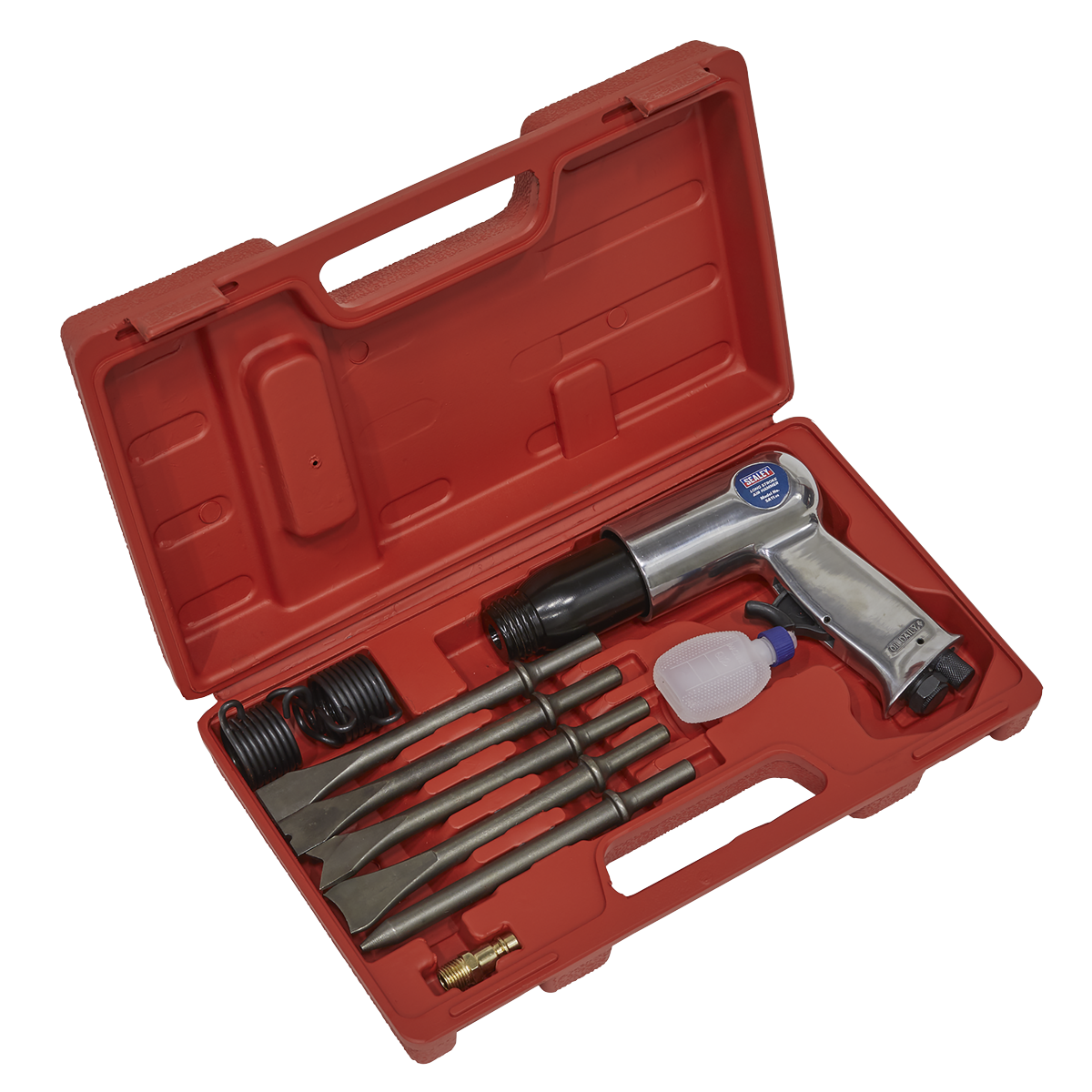 Sealey Air Hammer With Chisels Long Stroke 90PSI 4CFM In Storage Case SA11