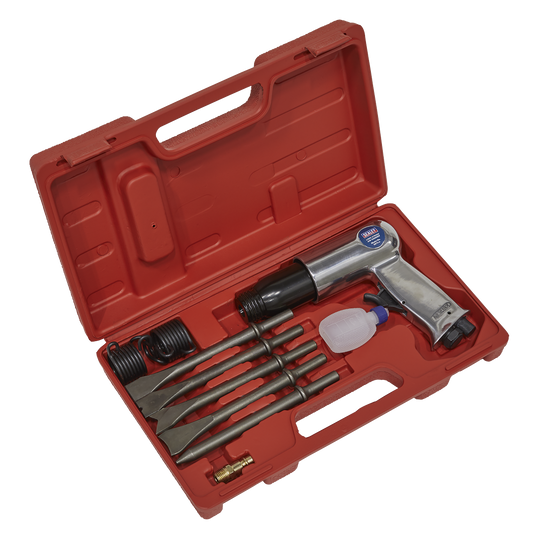 Sealey Air Hammer With Chisels Long Stroke 90PSI 4CFM In Storage Case SA11