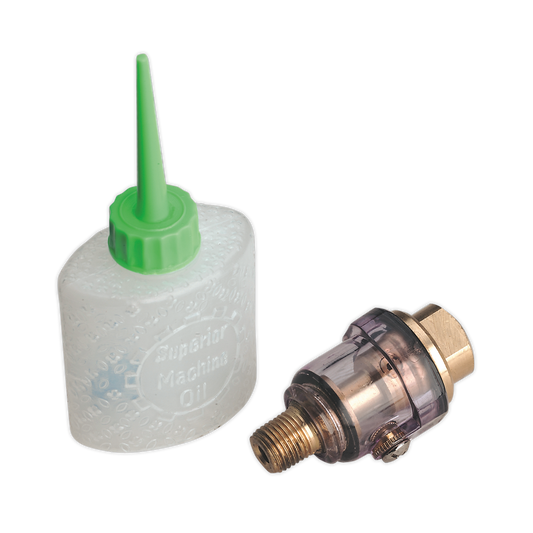 Sealey Mini Oiler For 1/4" BSP Inlet Tools Supplied With Filler Bottle SA111