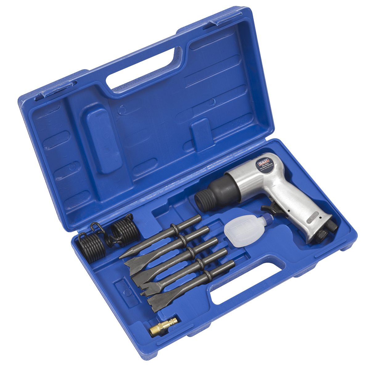 Sealey Air Hammer With Chisels Medium Stroke in Storage Case 90psi SA12/S