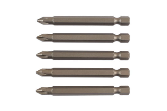 LASER 6060 5Pcs Screwdriver Multifit Bit Set 70mm Phillips & PzDrive S2 Steel