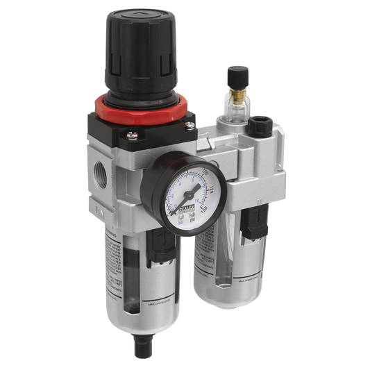 Sealey Air Filter/Regulator/Lubricator Heavy Duty 3/8" BSP 145PSI SA2001