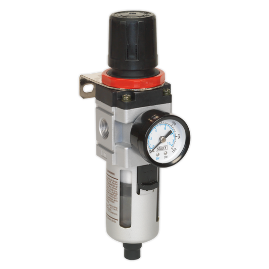 Sealey Air Filter & Regulator With Gauge & Locking Control Knob SA2001/FR