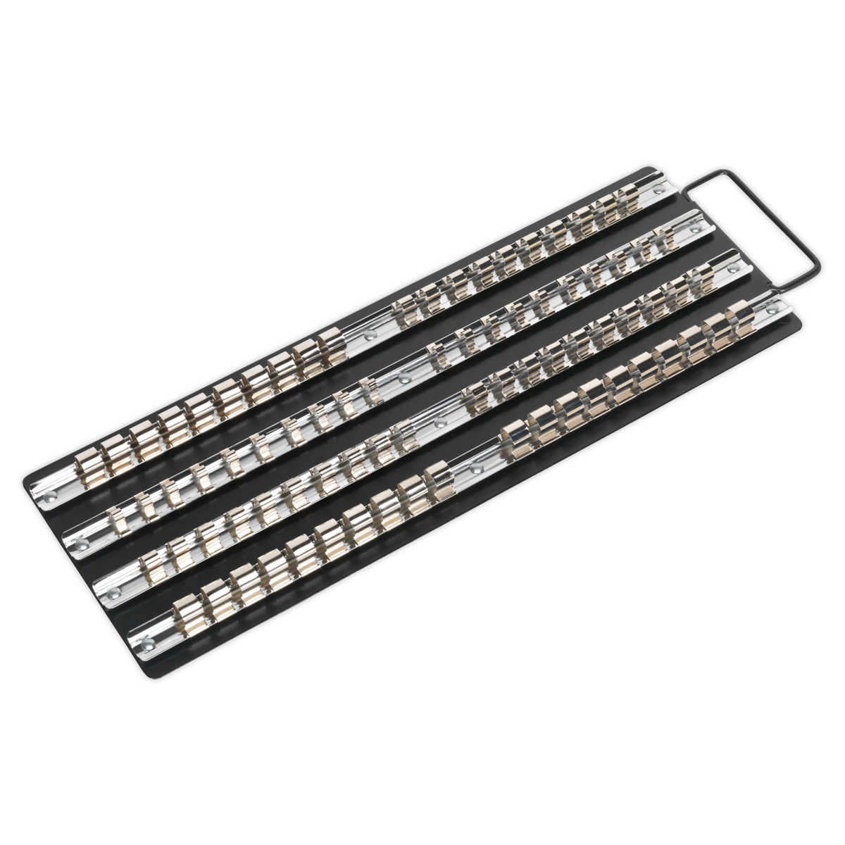 Sealey Premier Socket Rail Tray Black 1/4" 3/8" 1/2" Square Drive AK271B