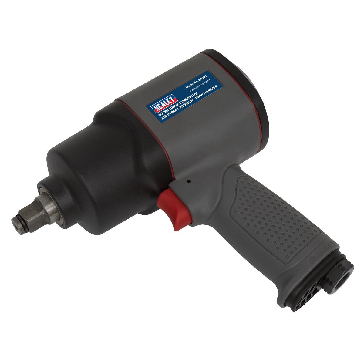 Sealey 1/2" Square Drive Air Impact Wrench Composite Twin Hammer 8500 RPM SA201