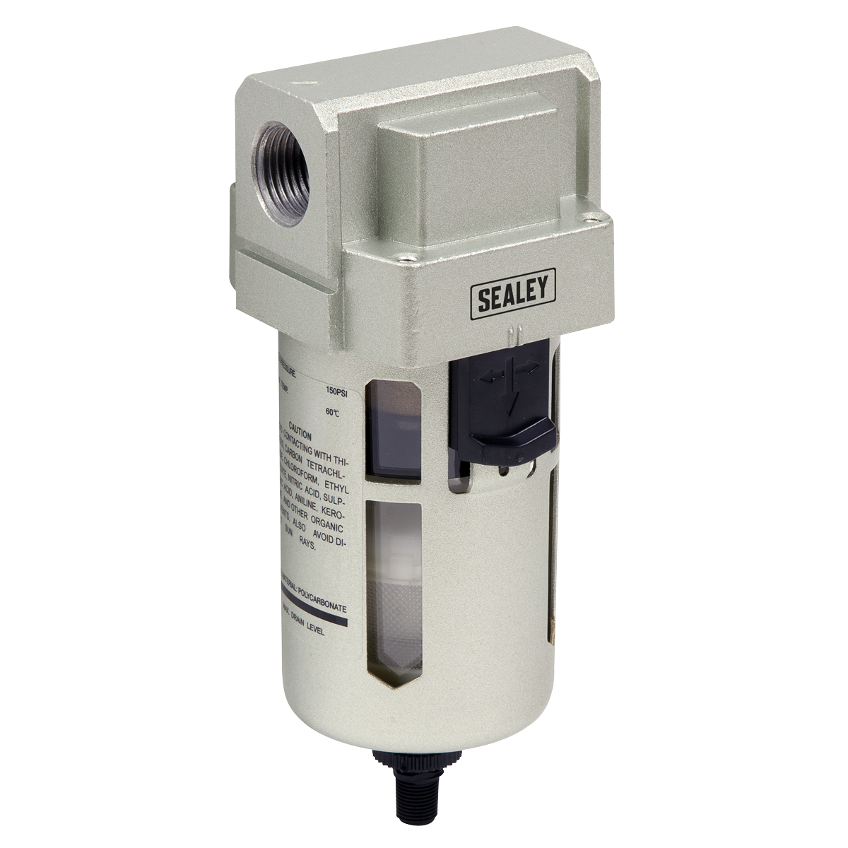 Sealey Air Filter Auto Drain Max Airflow 140cfm With Metal Bowl Cage SA206FAD