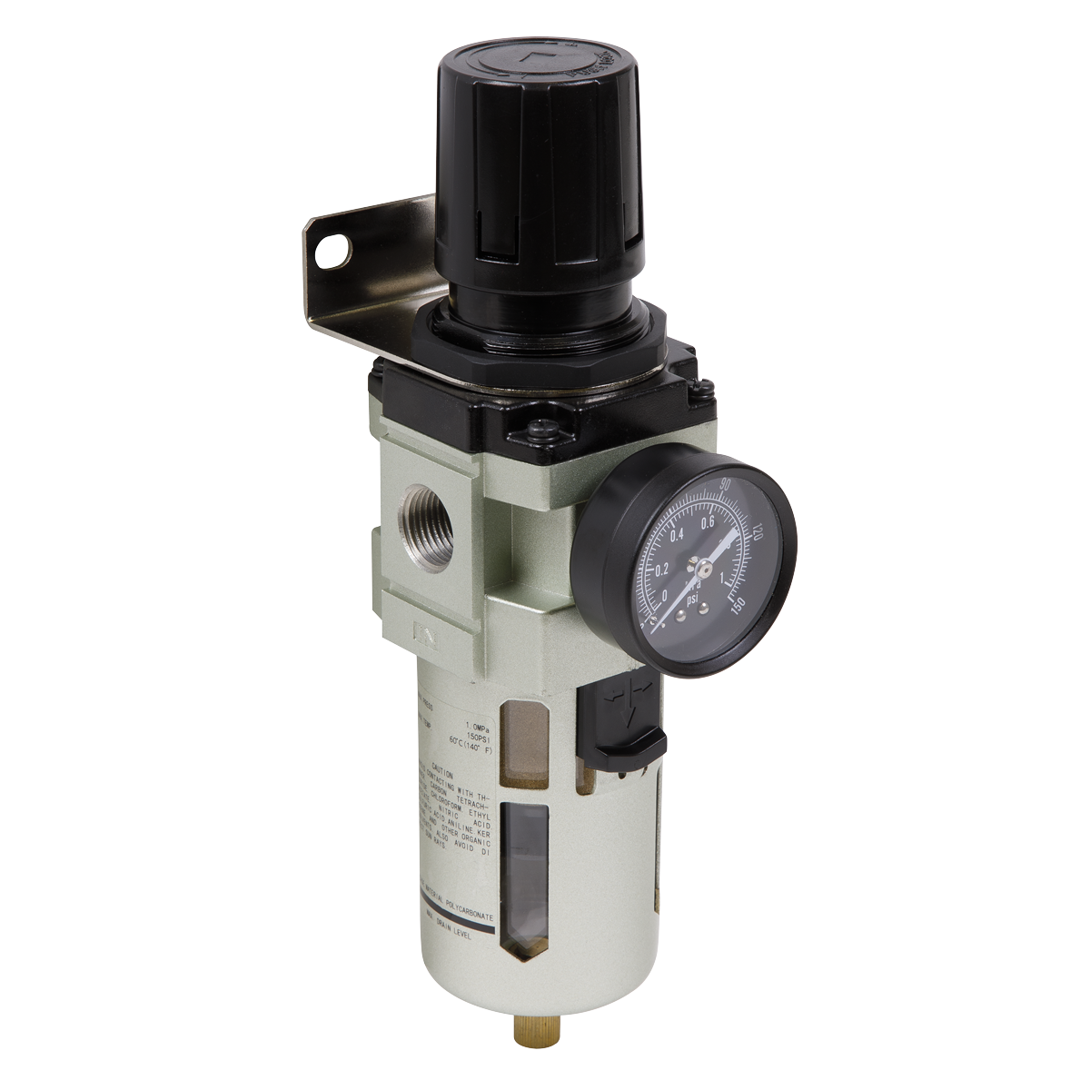 Sealey Air Filter/Regulator Max Airflow 140cfm Locking Control Knob SA206FR