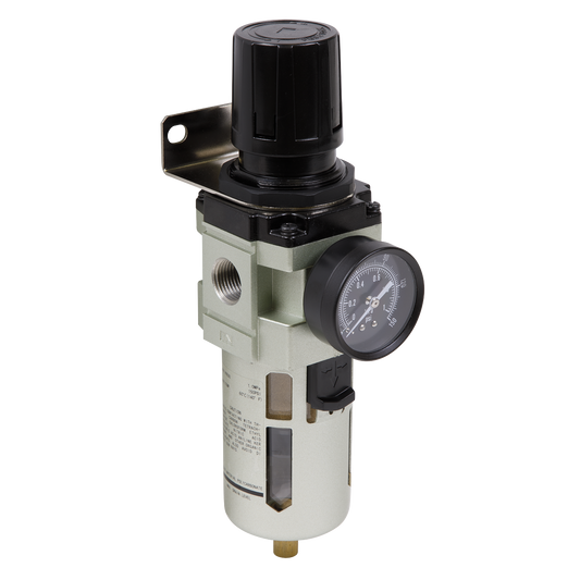 Sealey Air Filter/Regulator Max Airflow 140cfm Locking Control Knob SA206FR