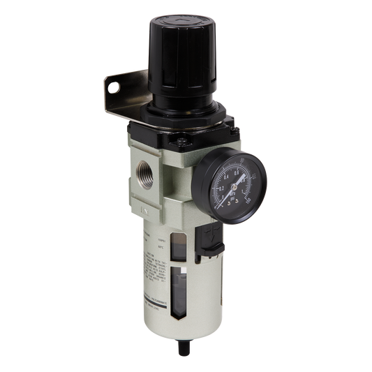 Sealey Air Filter/Regulator Auto Drain Max Airflow 140cfm Wall Bracket SA206FRAD