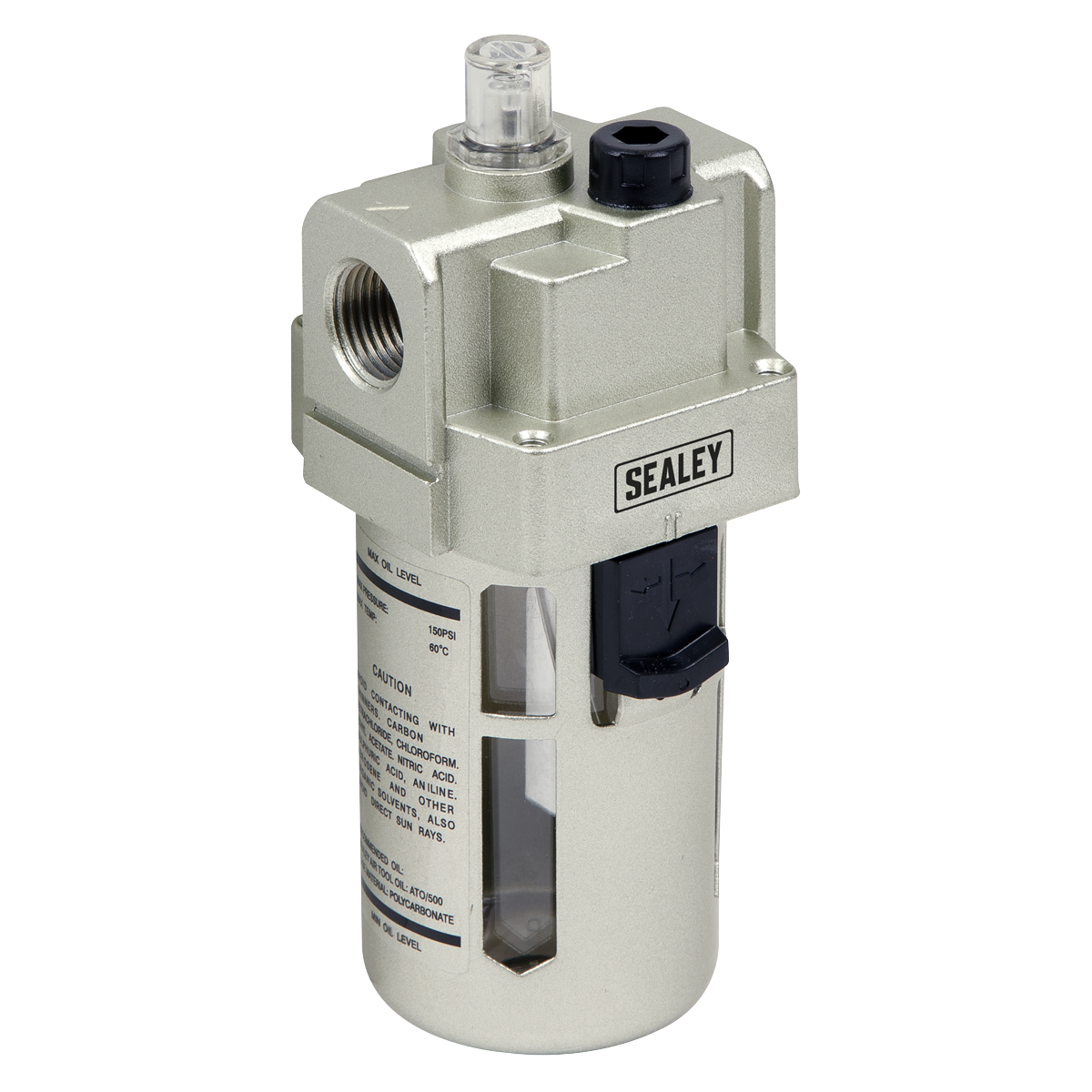 Sealey Air Lubricator With Polycarbonate Bowl Max Airflow 175cfm SA206L