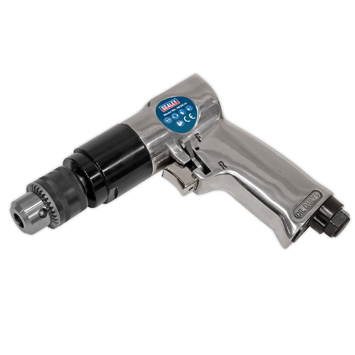 Sealey 10mm 1800 RPM Reversible Air Drill With Polished Aluminium Housing SA24
