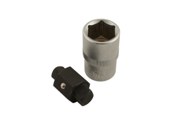 LASER 6065 Oil Drain Plug Socket Wrench Insert 8x10mm Chrome Vanadium Steel