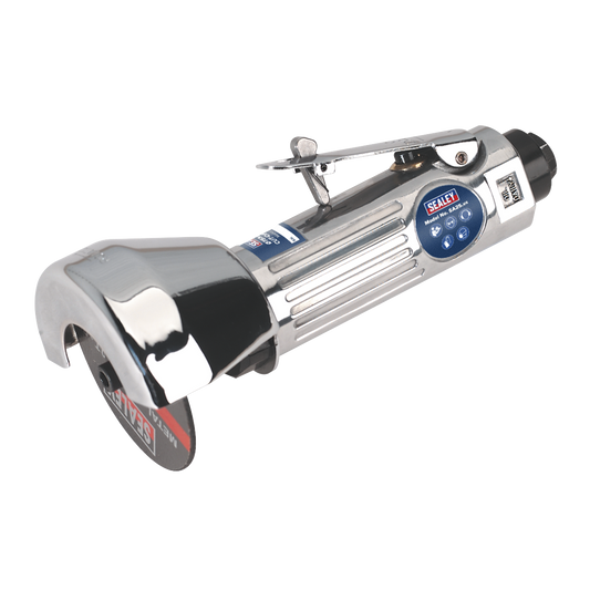 Sealey Air Rotary Cut-Off Tool With Metal Safety Guard Ø75mm Silver SA25
