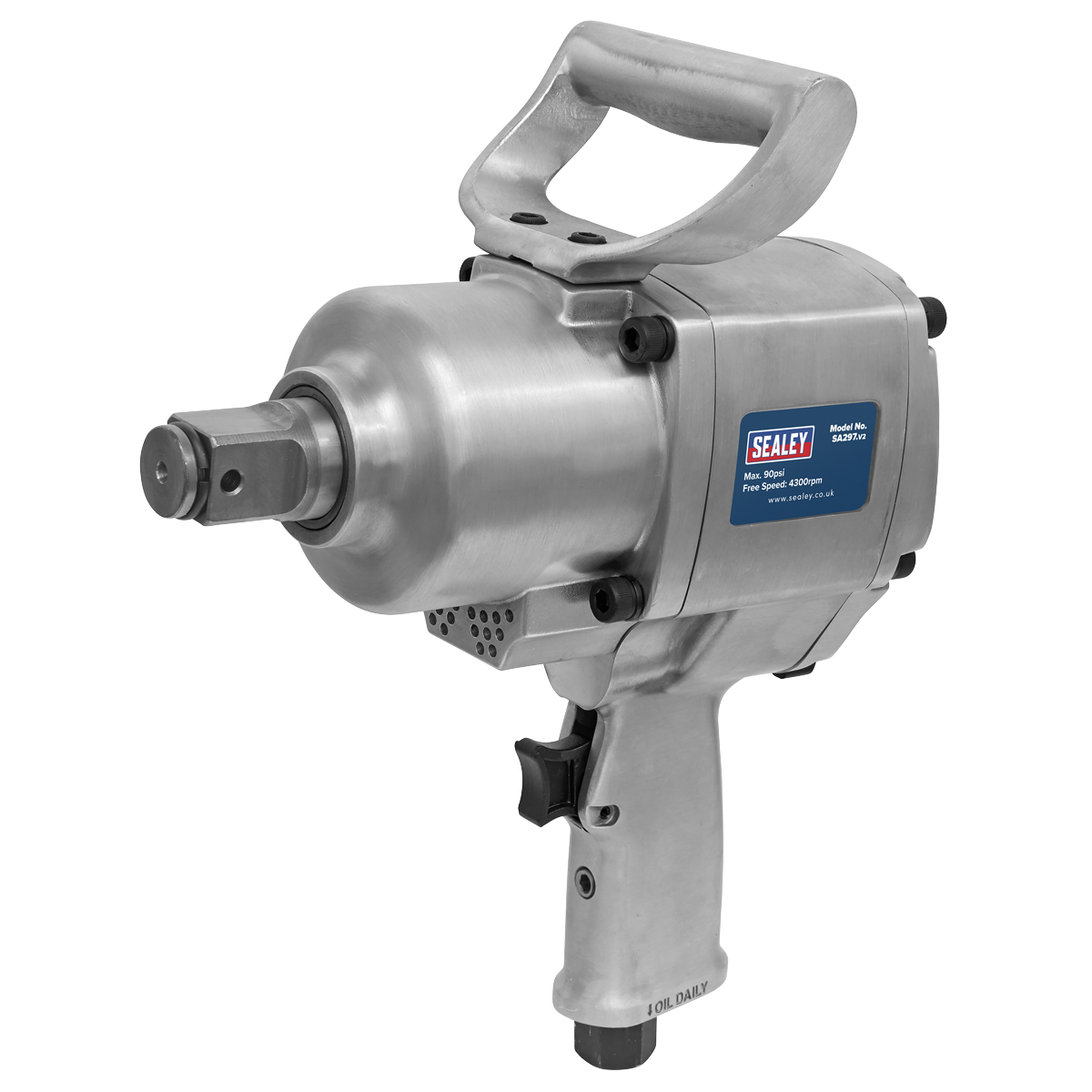 Sealey 1" Square Drive Air Impact Wrench Pistol Type With Top Handle SA297
