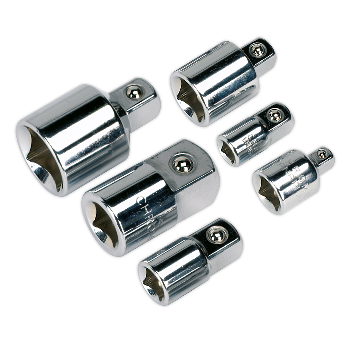 Sealey Socket Adaptor Set 6-Piece Chrome Vanadium Steel In Storage Case AK2736
