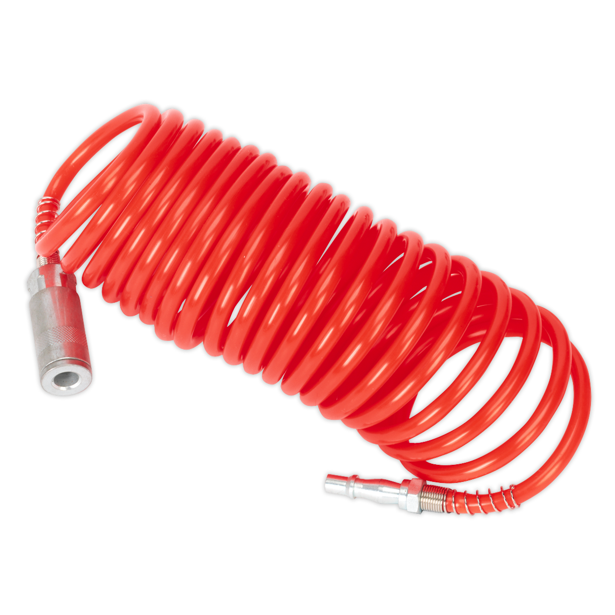 Sealey Coiled Air Hose 5 Metres Ø5mm With Quick Couplings Polyethylene SA305