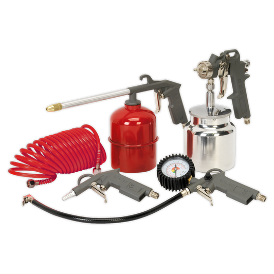 Sealey Air Accessory Kit Fitted With 1/4" BSP Threaded Unions 5 Pieces SA33/S