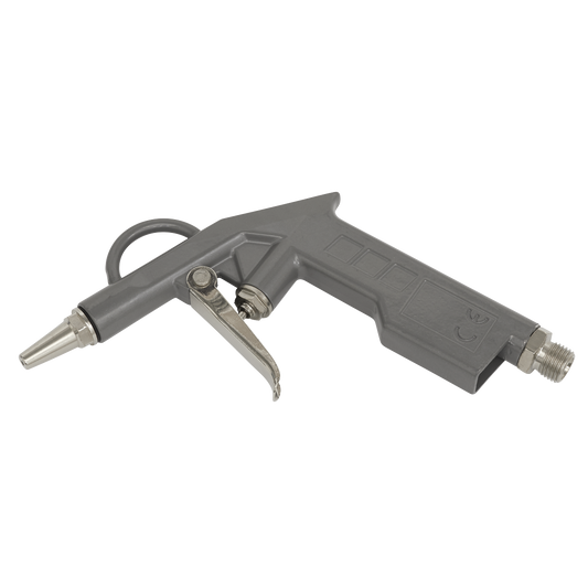 Sealey Air Blow Gun With Short Type Nozzle & 1/4" BSP Air Inlet Grey SA334