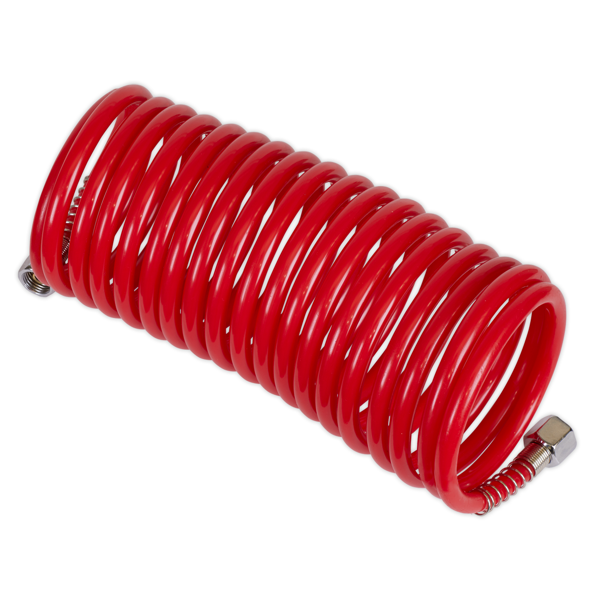 Sealey 5m x Ø5mm PE Coiled Air Hose With 1/4" BSP Unions Polyethylene SA335