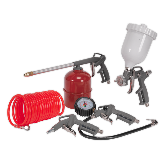 Sealey Air Accessory Kit Fitted With 1/4" BSP Threaded Unions Kit 5 Pieces SA33G