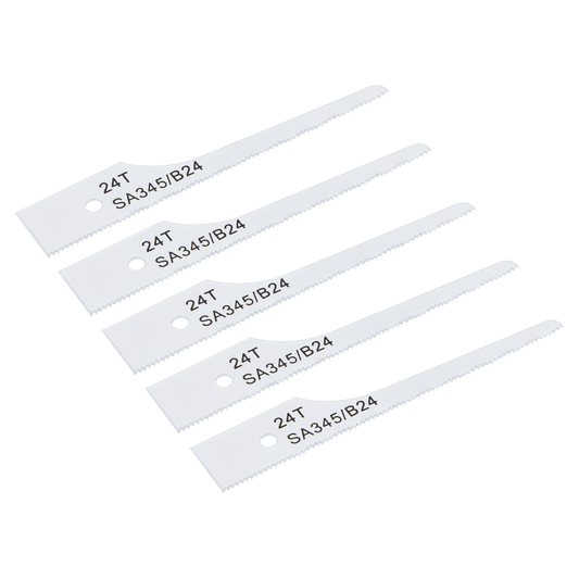 Sealey HSS Air Saw Blade Power Tool Accessory 24 TPI Pack of 5 Pieces SA345/B24
