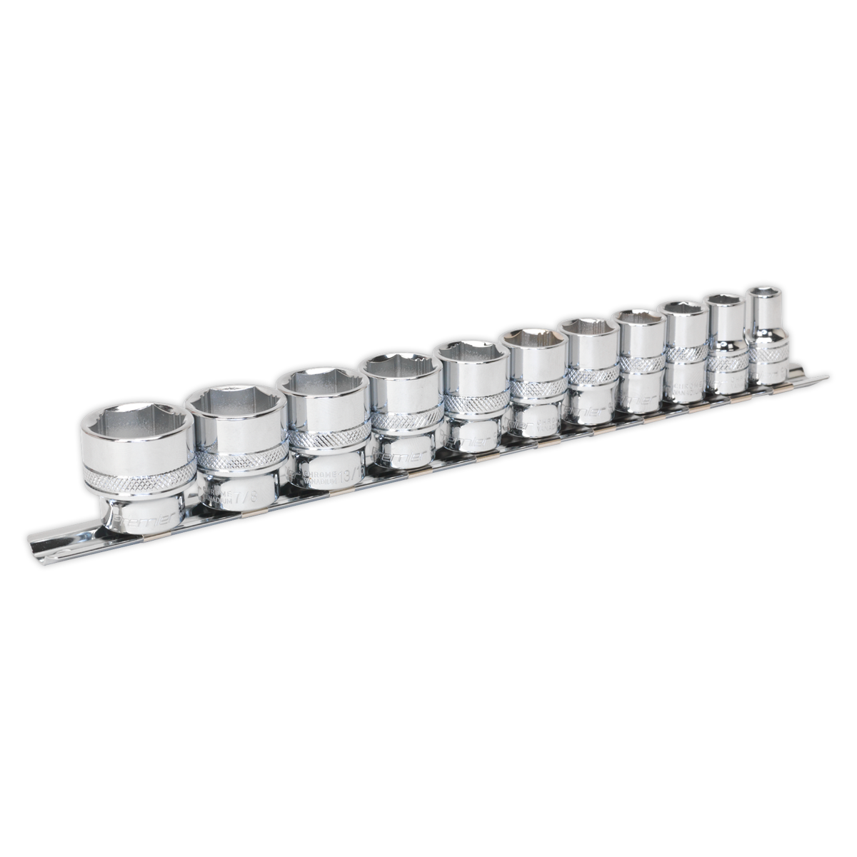 Sealey Socket Set 11 Pieces 3/8" Square Drive Lock-On 6 Point Imperial AK2740