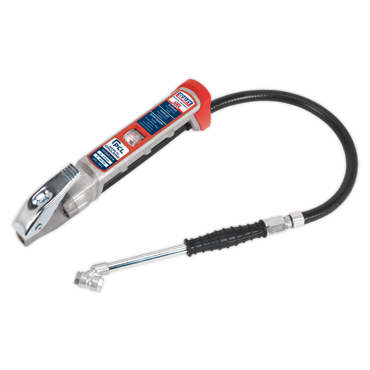Sealey Professional Tyre Inflator With Twin Push-On Connector 0-9.6 Bar SA37/93