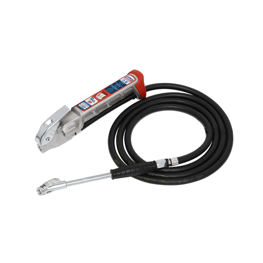 Sealey Tyre Inflator 2.5m Hose With Twin Clip-On Connector 0-9.6bar SA37/95