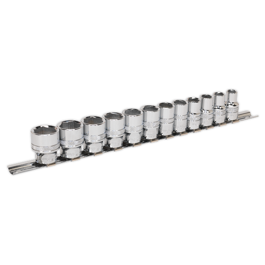Sealey Socket Set 12 Pieces 3/8" Square Drive Lock-On 6 Point Metric AK2741