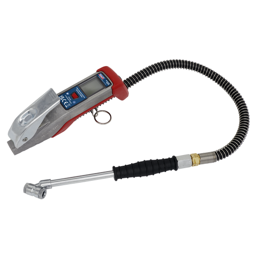 Sealey Digital Tyre Inflator 0.5m Flexible Hose With Push-On Connector SA374