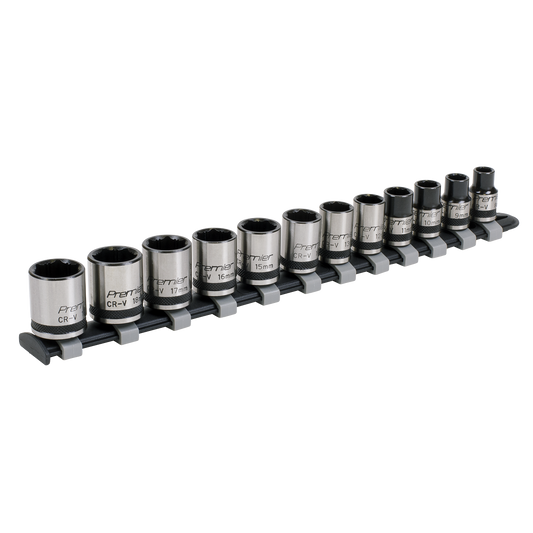 Sealey Socket Set 12 Pcs 3/8" Square Drive Lock-On 6 Point Black Series AK2741B