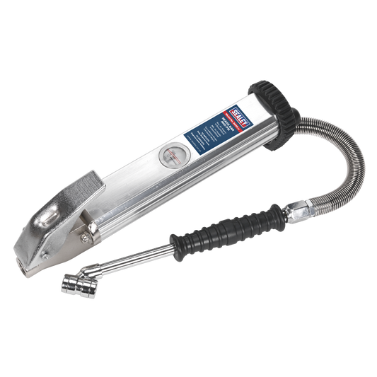 Sealey Tyre Inflator Long Type With Twin Push-On Connector 0-9.6bar SA39