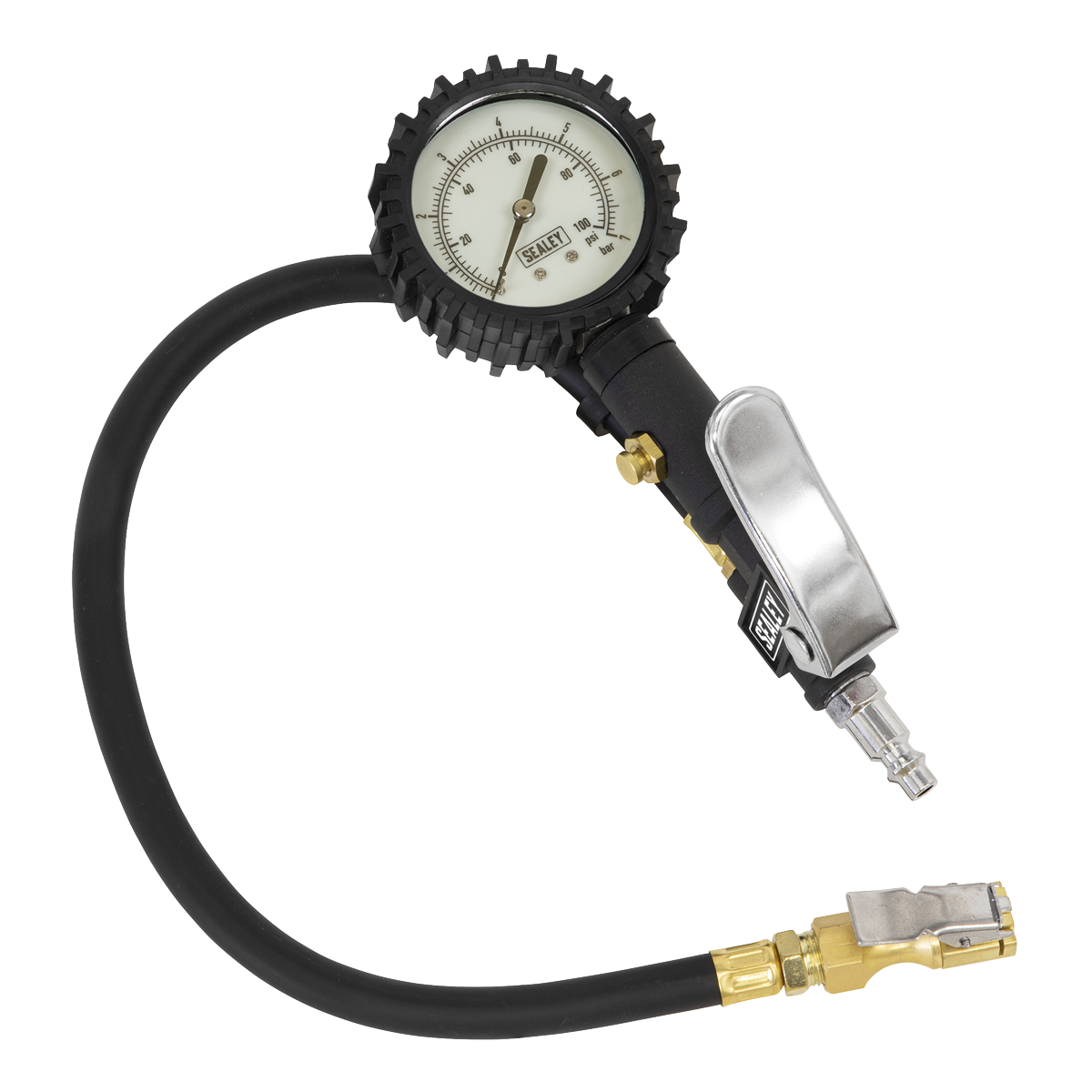 Sealey Tyre Inflator With Clip-On Connector and Dial Type Gauge 1/4" BSP SA399