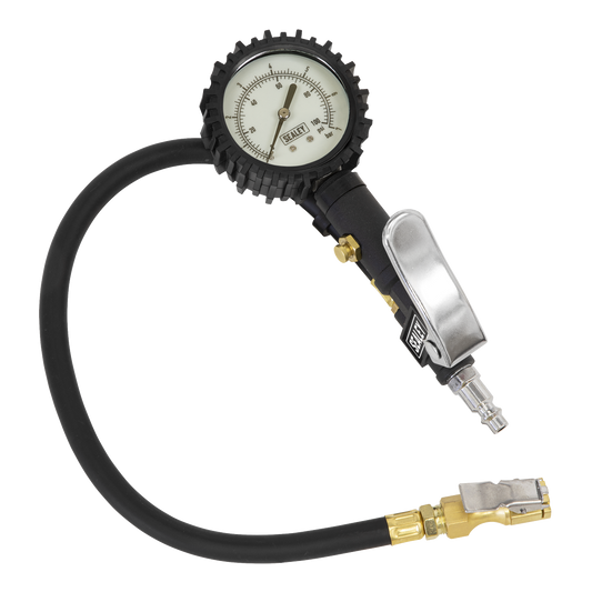 Sealey Tyre Inflator With Clip-On Connector and Dial Type Gauge 1/4" BSP SA399